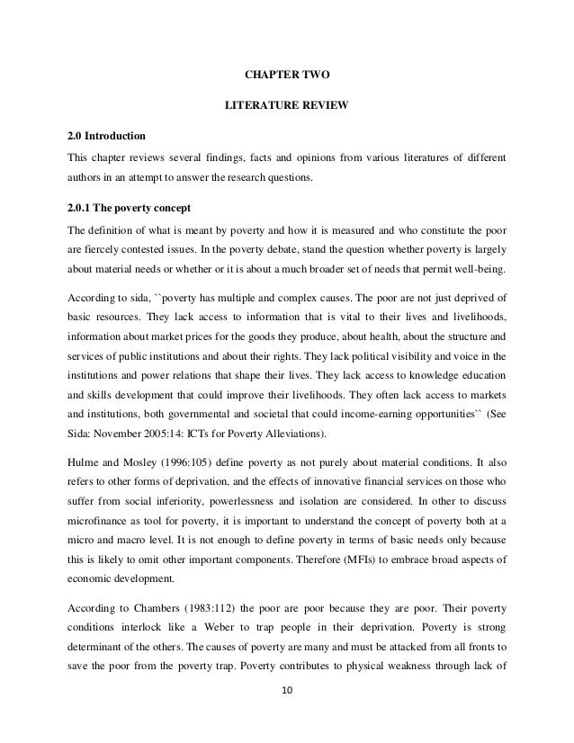 Literature review definition poverty