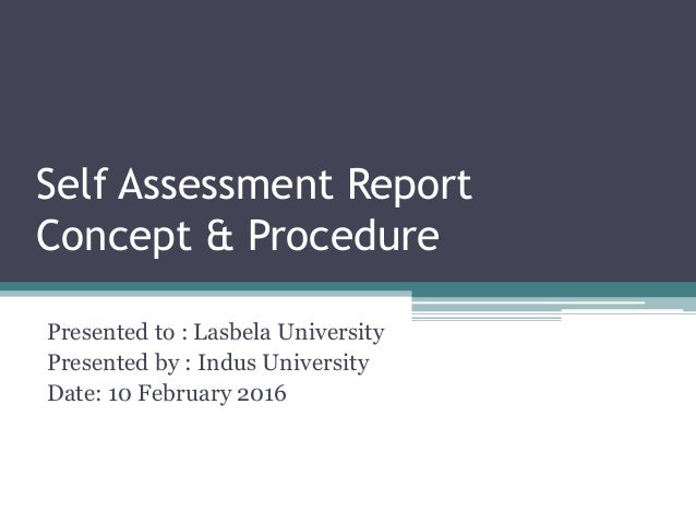 Training Self Assessment Report