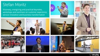 S T E F A N M O R I T Z / V E R Y D A Y . C O M
LIVING IN THE FUTURE
Stefan Moritz
Visionary, energizing and practical keynotes,
workshops and seminars on customer experience,
service innovation and business transformation
 