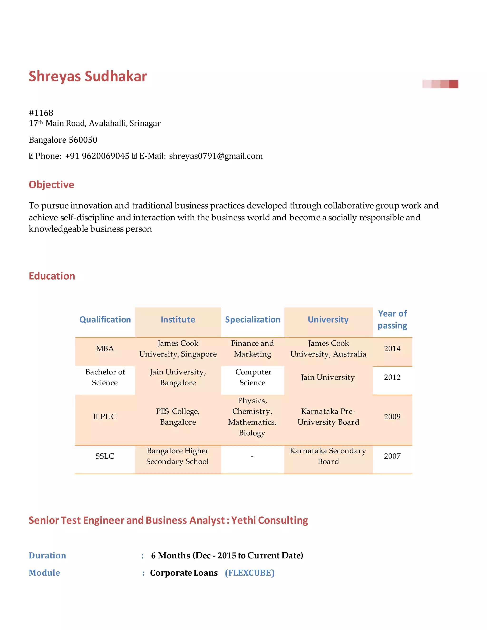 Resume Shreyas Sudhakar (1) | PDF