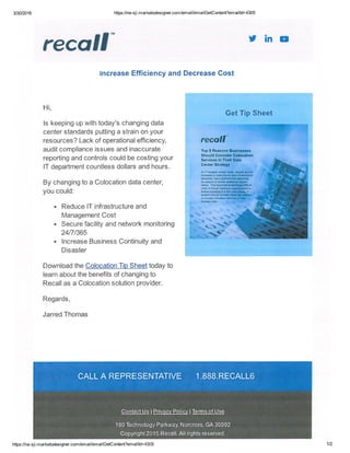 A Colocation Plan Sample Colocation Sample | PDF