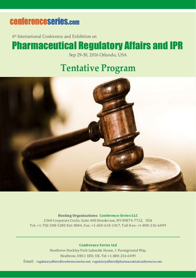 Regulatory Affairs 2016 Tentative Program