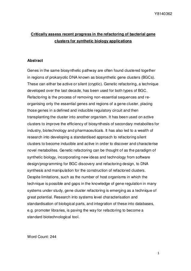 Biology research essay