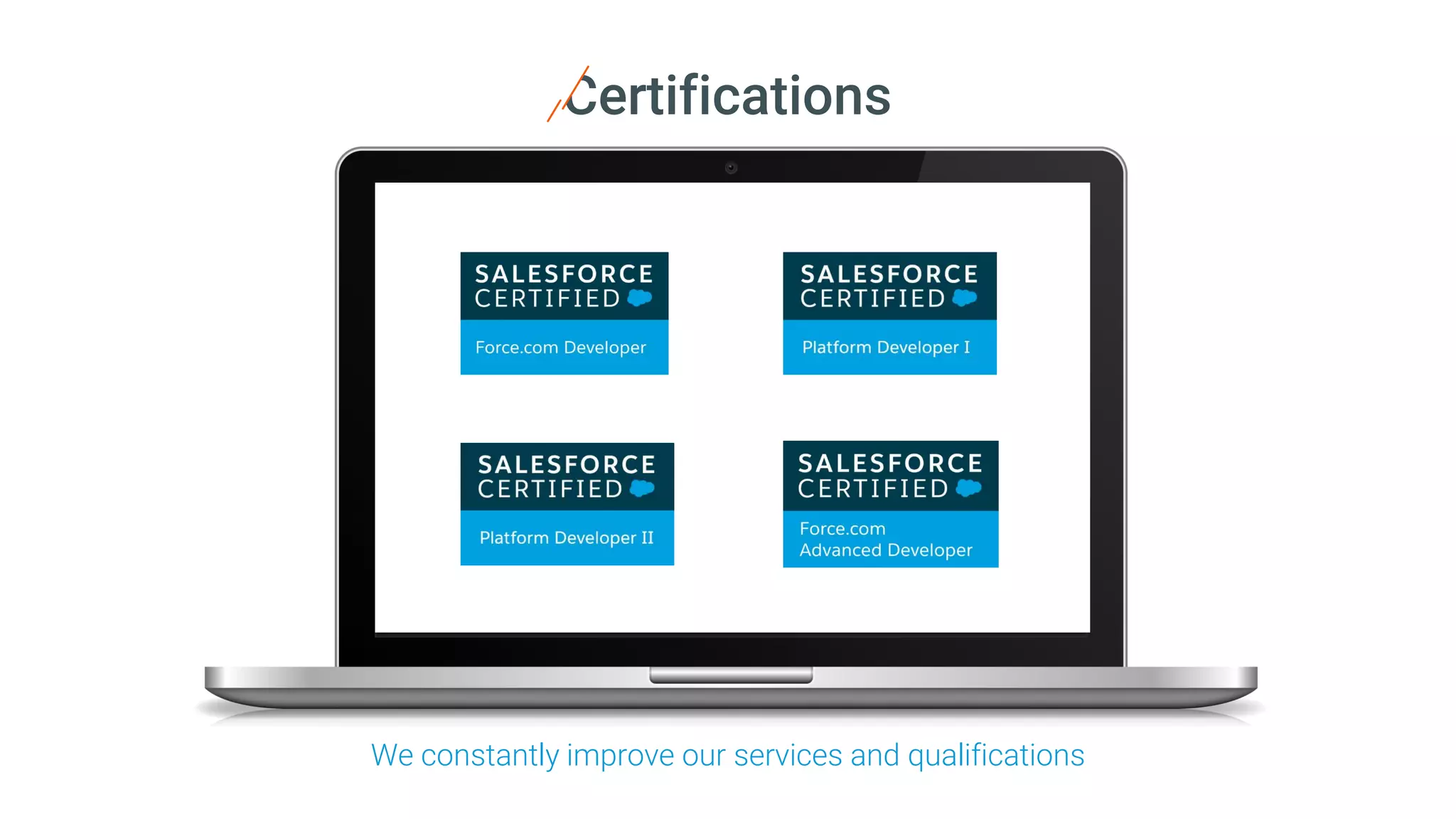 Certifications
We constantly improve our services and qualifications
 