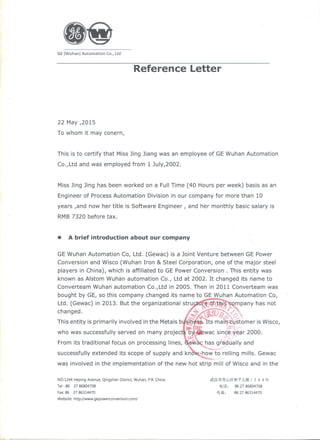 reference letter for GEWAC