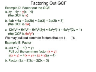 8 Factoring Out Gcf