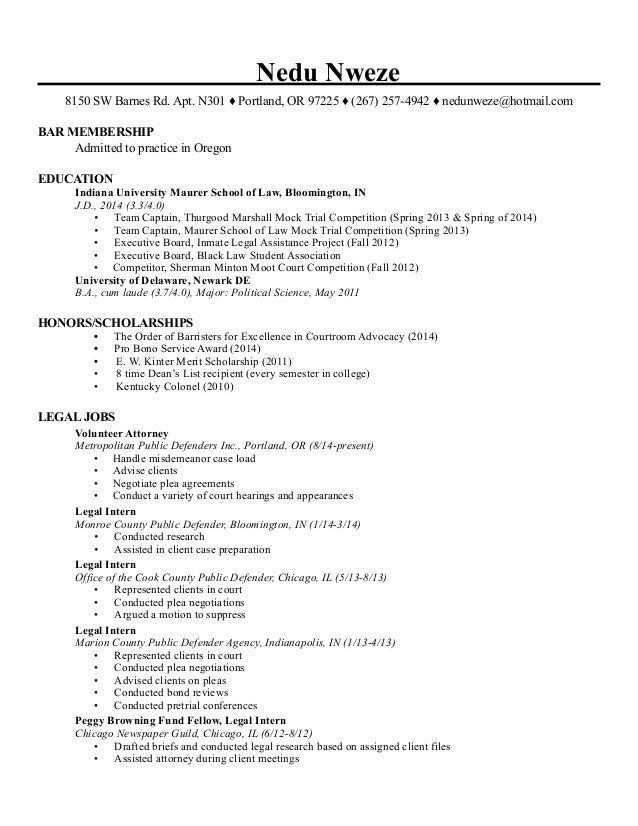 Law resume pending bar admission
