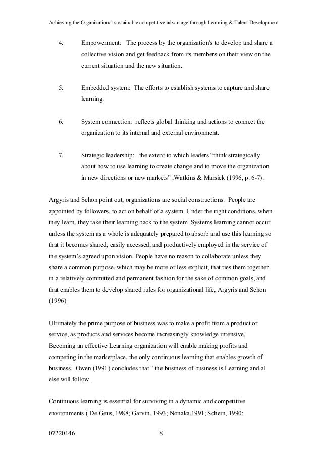 Dissertation organizational learning