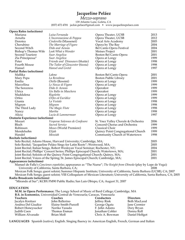 Vocal Resume PDF - Vocal Resume 1 638 