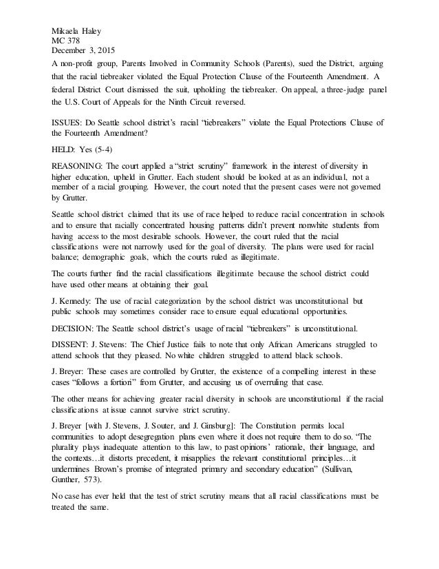 Second Set Of Case Briefs Due December 3 - 