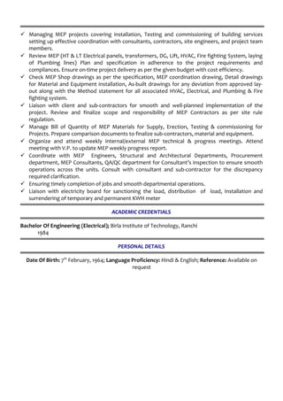 Task Checking Mep Project Manager 155809 | DOC