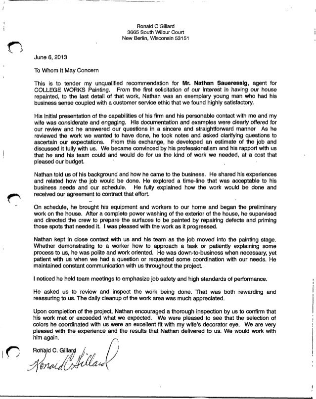 reference letters ins recommendation letter