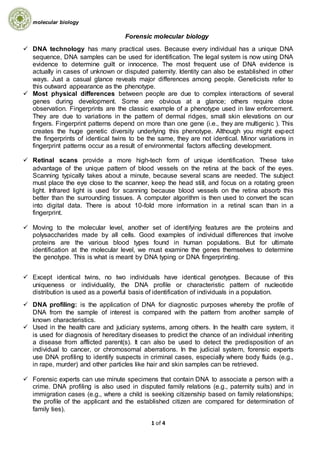 forensic molecular biology | DOC