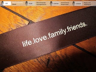 PLAN CONTAR VENDERSOY
Desconocimiento
Miedo
Desorientación
Desorganización
Inconsciencia
Modernidad
Punto cero
Aislamiento
 