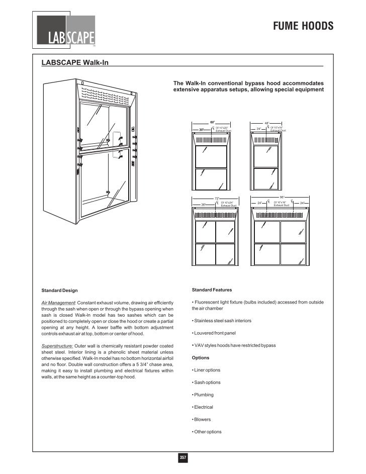 Labscape Fume Hood Catalog