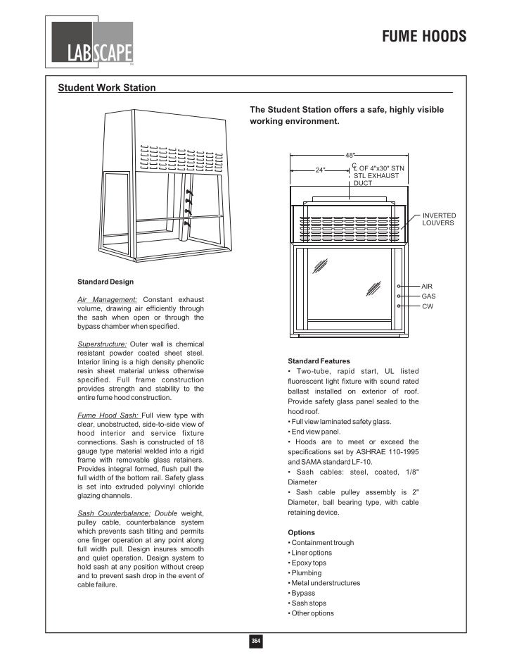 Labscape Fume Hood Catalog