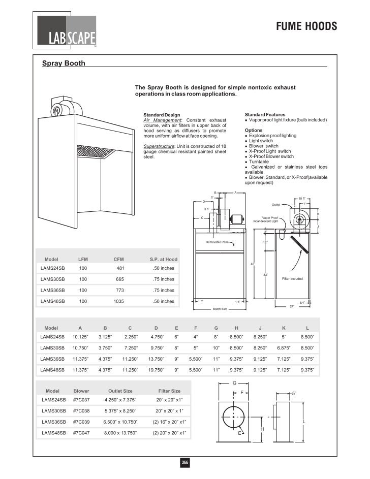 Labscape Fume Hood Catalog