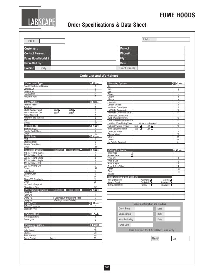 Labscape Fume Hood Catalog