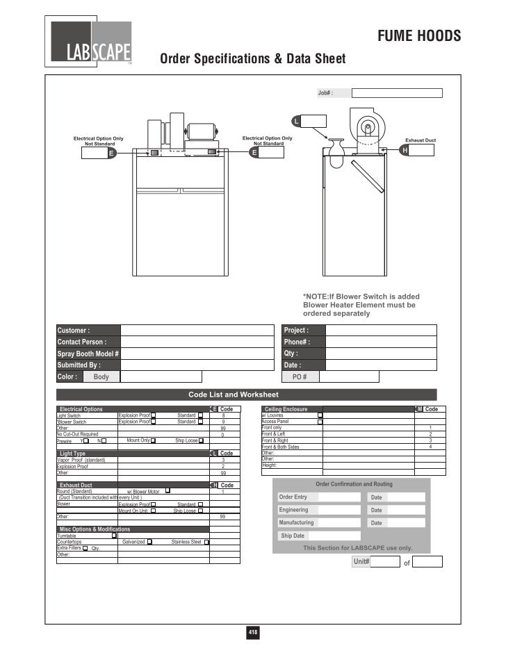 Labscape Fume Hood Catalog
