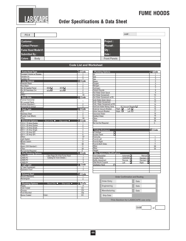 Labscape Fume Hood Catalog