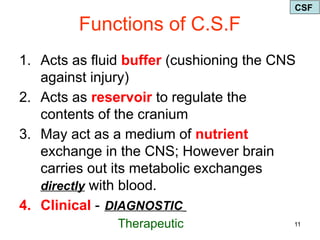 Cerebrospinal Fluid and Function of CSF in human body | PPT