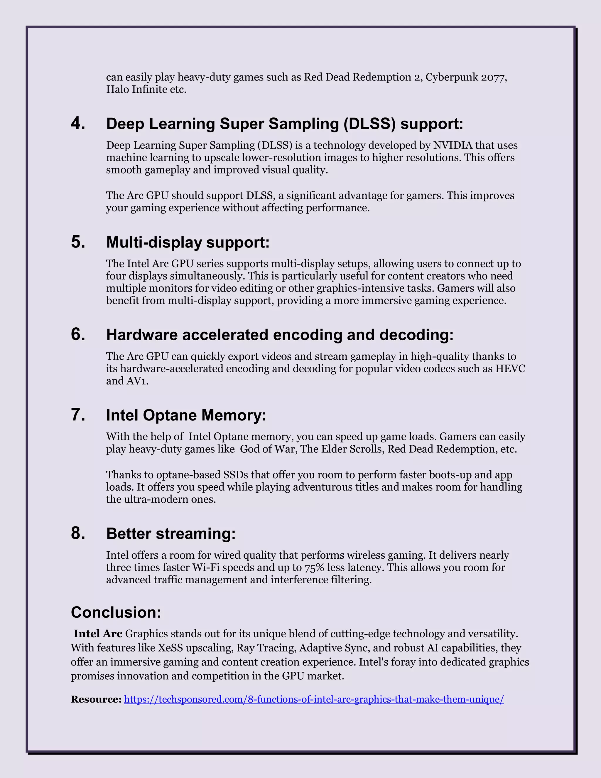8 Functions of Intel Arc Graphics That Make Them Unique | PDF ...