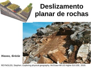 Deslizamento
planar de rochas
REYNOLDS, Stephen. Exploring physical geography. McGraw-Hill US Higher Ed USE, 2019.
Naxos, Grécia
 