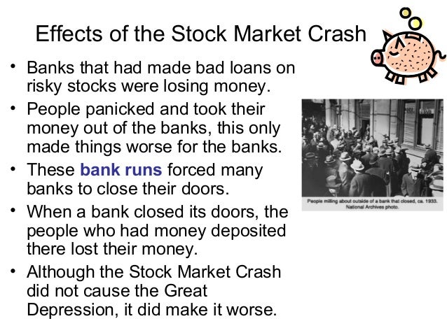 effects of decline in stock market