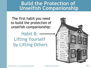 Build the Protection of  Unselfish Companionship The first habit you need to build the protection of unselfish companionsh...