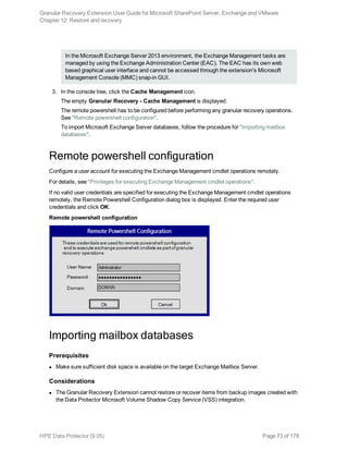 hpe manual data protector 9.07 granular extension guides | PDF