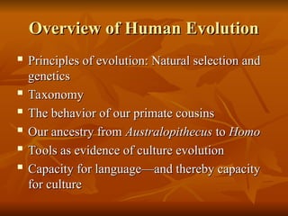 Human Evolution Tools Evidence 8 Human Biological and Cultural Evolution.ppt