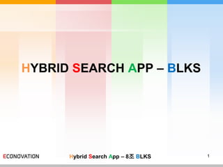 HYBRID SEARCH APP – BLKS




      Hybrid Search App – 8조 BLKS   1
 