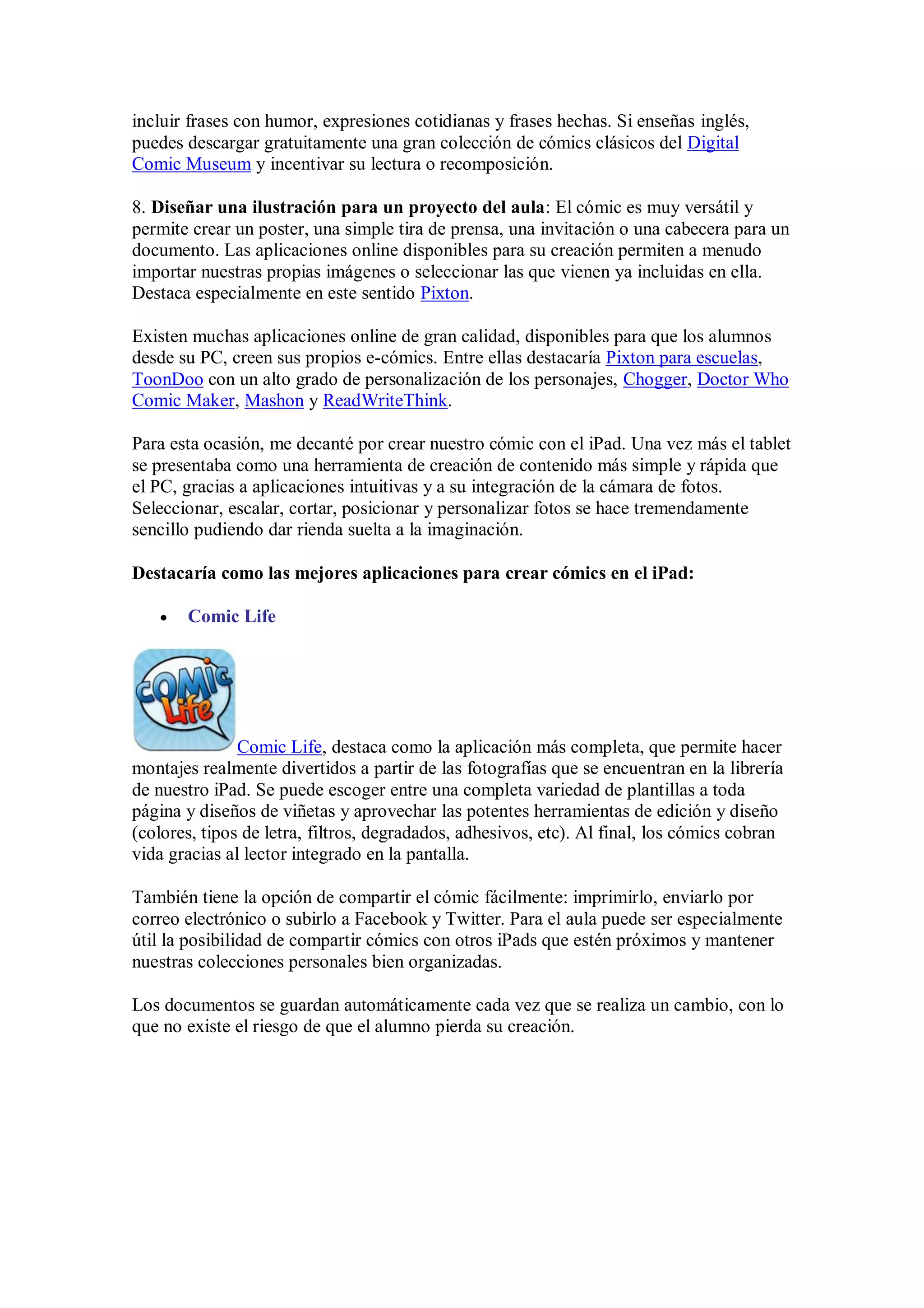 8 ideas para crear un comic en el aula | PDF