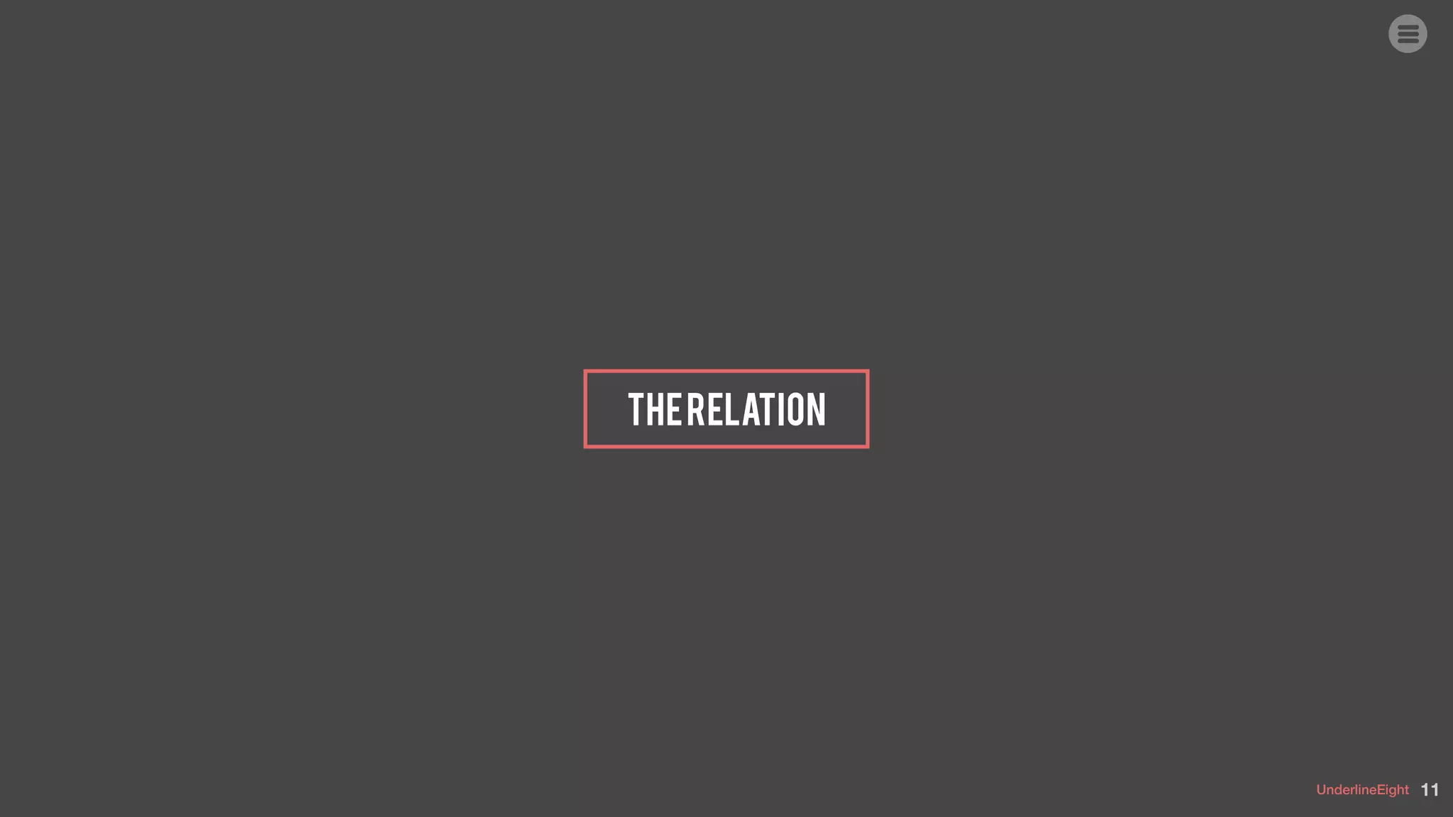 UnderlineEight
Therelation
11
 