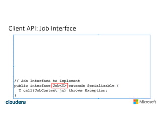 Client	API:	Job	Interface	
 