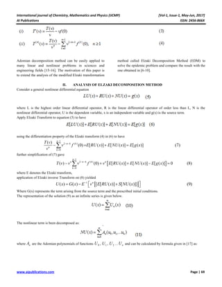 Elzaki Decomposition Method for Solving Epidemic Model | PDF