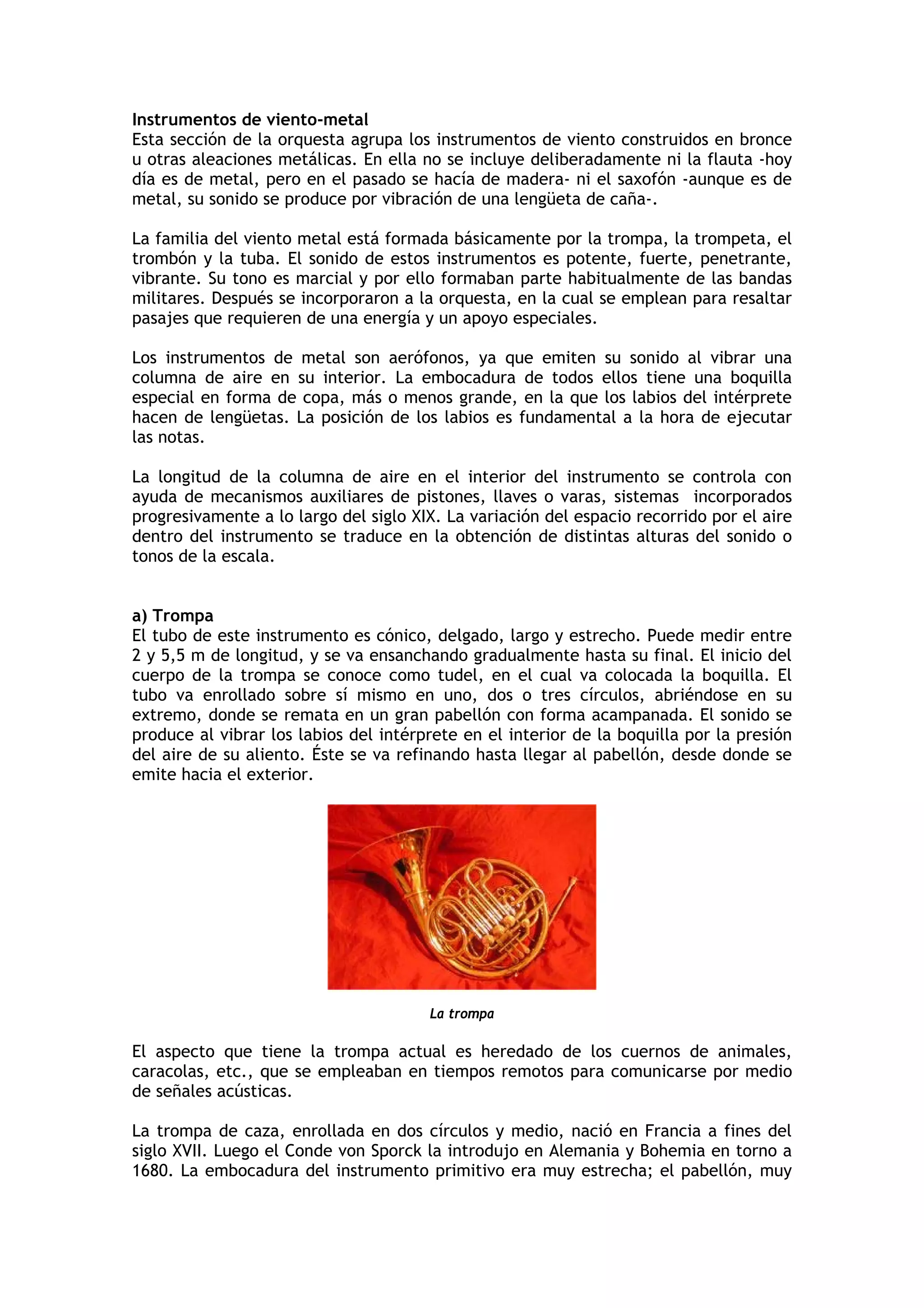 Los instrumentos de viento metal | PDF