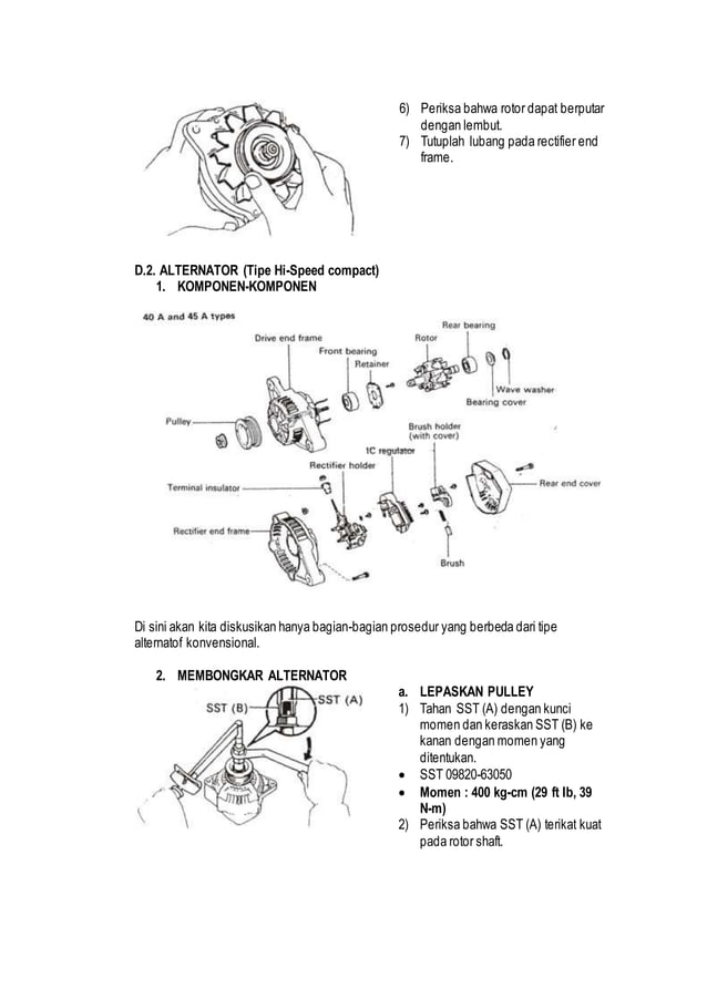 Jobsheet Overhaul Alternator Dan Regulator
