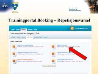 Trainingportal Booking – Repetisjonsvarsel 