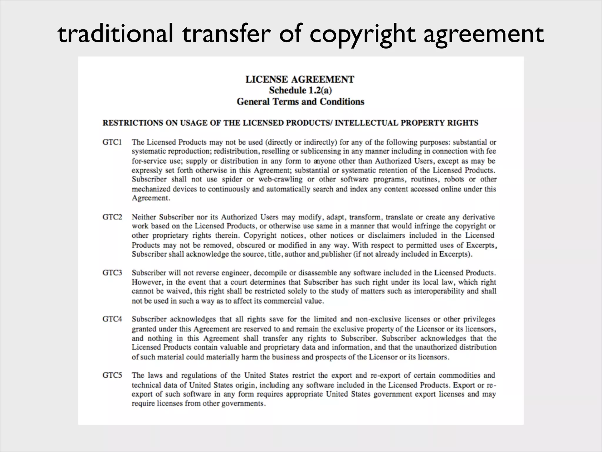 traditional transfer of copyright agreement
 