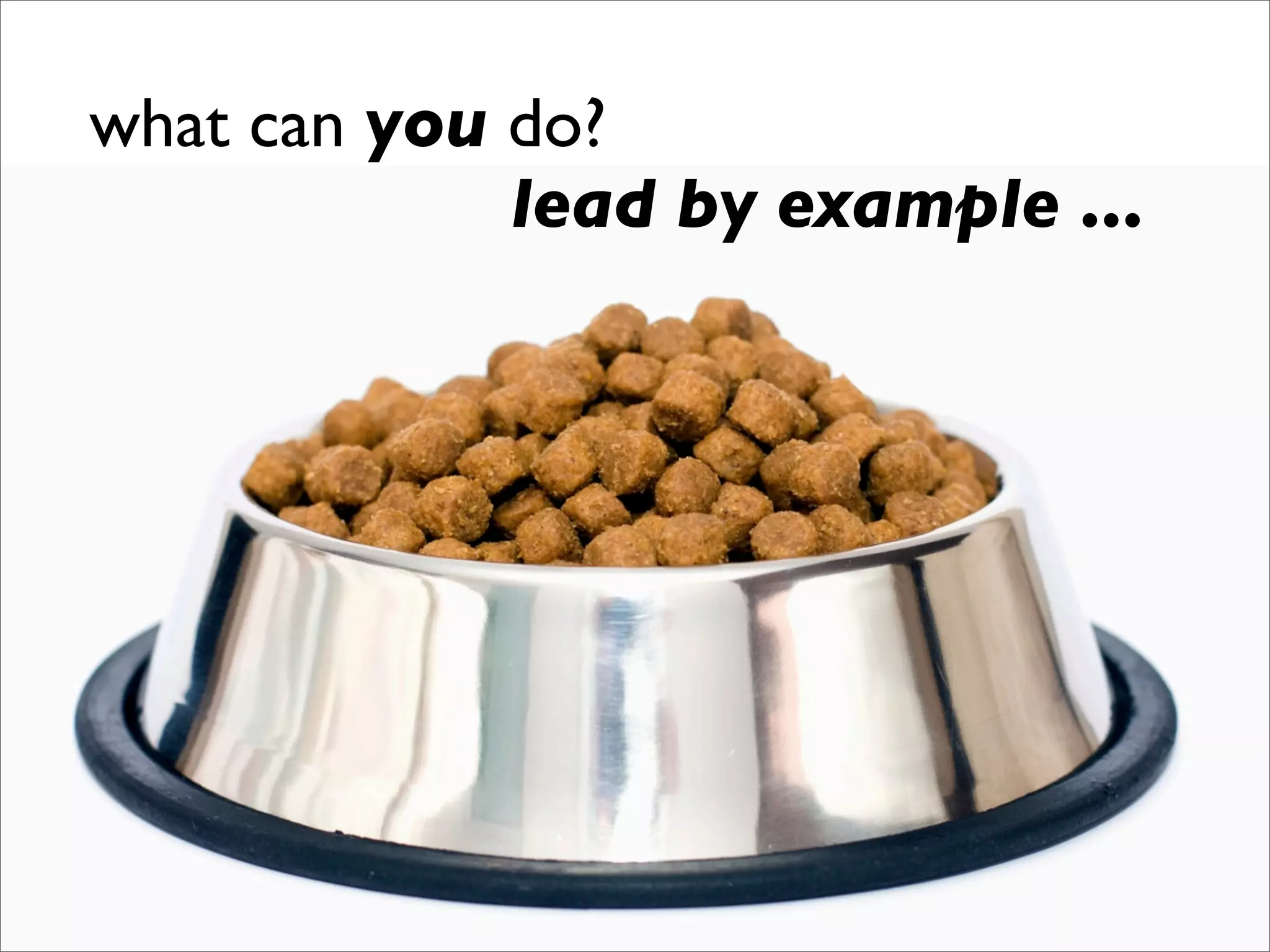 what can you do?
             lead by example ...
 