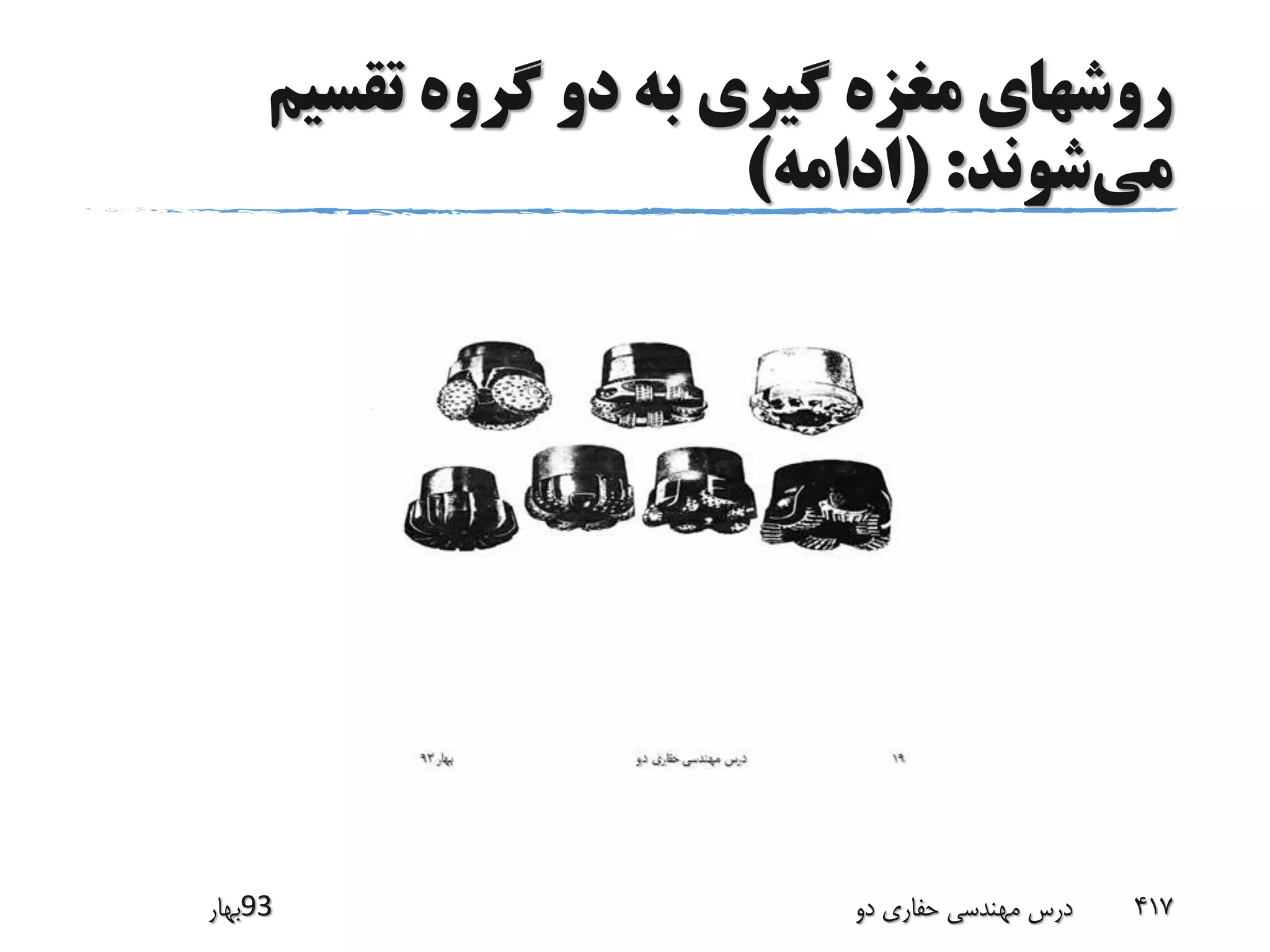 ‫تقسیم‬ ‫گروه‬ ‫دو‬ ‫به‬ ‫گیری‬ ‫مغزه‬ ‫روشهای‬
‫می‬‫شوند‬( :‫ادامه‬)
‫39بهار‬ ‫دو‬ ‫حفاری‬ ‫مهندسی‬ ‫درس‬ 417
 