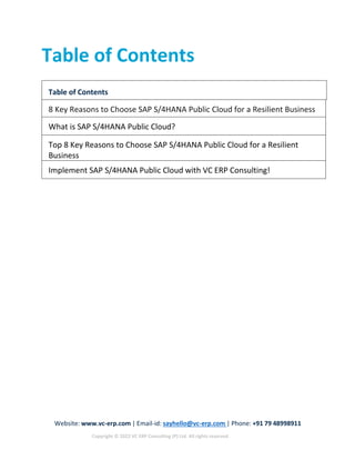 8 Key Reasons to Choose SAP S4HANA Public Cloud for a Resilient ...