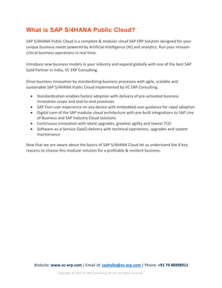 8 Key Reasons to Choose SAP S4HANA Public Cloud for a Resilient ...