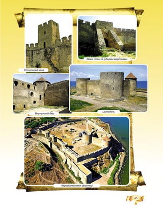 45
Сторожова вежа
Внутрішній двір
Давні стіни із зубцями-мерлонами
Аерофотознімок фортеці
Цитадель
 