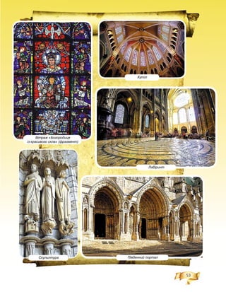 53
Купол
Лабіринт
Південний порталСкульптура
Вітраж «Богородиця
із красивого скла» (фрагмент)
 