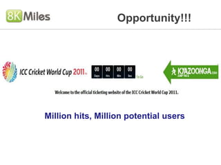 Opportunity!!! Million hits, Million potential users 