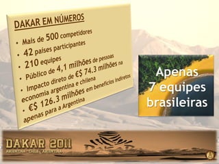 Apenas
7 equipes
brasileiras
 