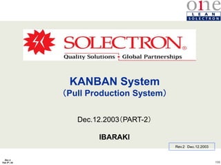 106
Rev 4
Feb 5th, 04
Dec.12.2003（PART-2）
IBARAKI
KANBAN System
（Pull Production System）
Rev.2 Ｄｅｃ.12.2003
 