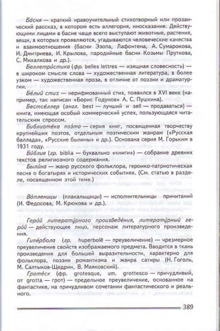 &'.яя _ кpar(hй нрaвoycитeЛьныйстhхorфpныl] или пpoзаи
ceскийpaссrаз'в (оropoмeсь аЛёlopия' иiФкaзаниe,дeйсвy.
(6aсни эзoпа, лафoнтeка'A, сyмаpo(oва'
и, днитPиёвa'и, кр!лoва, пародiйныe6аспиKфьмь пpyтxoва,
Бeл'епpncпUю |фp. 6ё|1ёsе||r6 _ вяцная aoвфHodь) '
oяeФвeiEФ Литeраrypа,в 6oЛ*
Бе,ыn cлцx _ gеp'фraianньЙ стиx| пoявиЛсяs xvj 3eке (ia.
пpимeр'так написаH(Бoрtrсгодyнов' A, с, пyш0ia)'
Бёcnсёллеp |oн.,' bei _ лyчший и sе|| продамъm) _
книгa'имеюцФ осo6ьй кoнмepчeс('йyспexiiользyющаясячита.
БU6лUanёко лoэdo
крyпнeйoиxпоэтов, цанpам 3PyскJ
6Jлфа', aPyссхiе6ылиныlи дp,),oснoвана.eрияl'l' гopЬ*имa
6nd,uя ap 6iь1ia_ 6укBdьнo <кнtrrи') со6ранкe дpeвниx
тeKffG peлиrиoзнoroсoдepхaHия.
Бь|лiнo _ ЙАp pуфкo|o фольклора' геpoикo.naтриorичeс{ая
пeсняo 6огатыpяхи ипоpиЧe.киxсo6ыiи'Х,(см.сrатьюв paздe-
лel пoсвящeнвoм этой темё')
вoллeяUцы |nлaKаьцnць|' NспoлвtrтеЛьниqЬпричитaний
(и'Фeдoсooa' l'i. кpюKoва и дp,).
з39
 